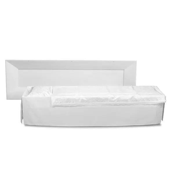 Hvitlakkert furukiste innside