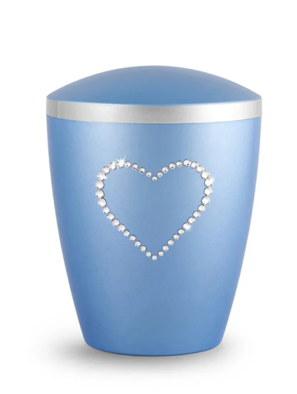 Barneurne med Swarovski-hjerte - Isblå