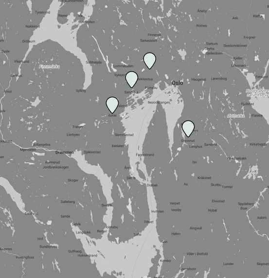 Kart over akasien kontorer