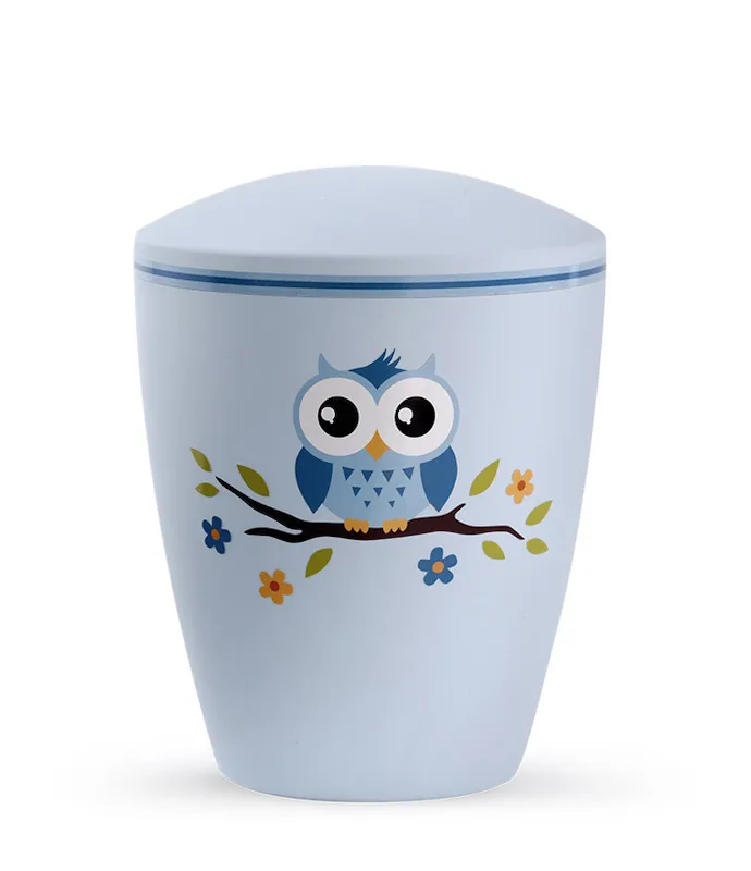 Barneurne med ugle-motiv - Lyseblå