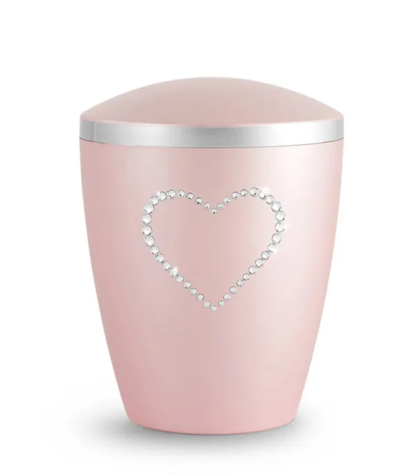 Barneurne med Swarovski-hjerte - Rosé