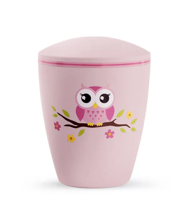 Barneurne med ugle-motiv - Rosa